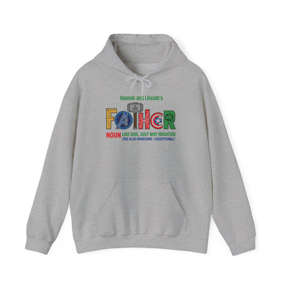 Superhero Father Custom Kid's Names Hoodie - Personalized Gift