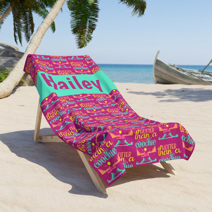 Hoochie Coochie Beach Towel — Personalized Name