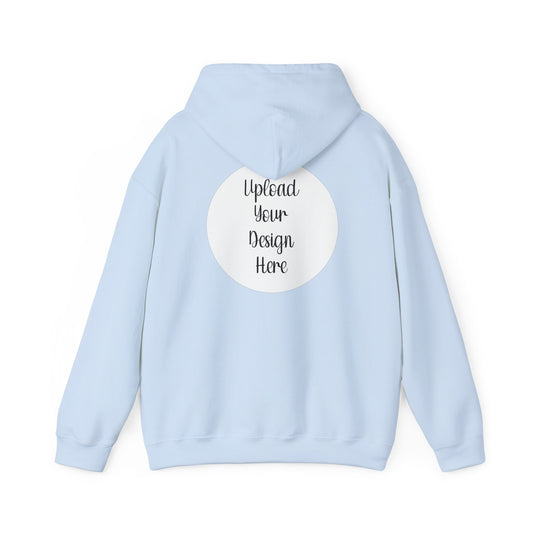 *Custom Hoodie - Front Left Pocket and Back- Gildan Various Colors - Upload Your Design