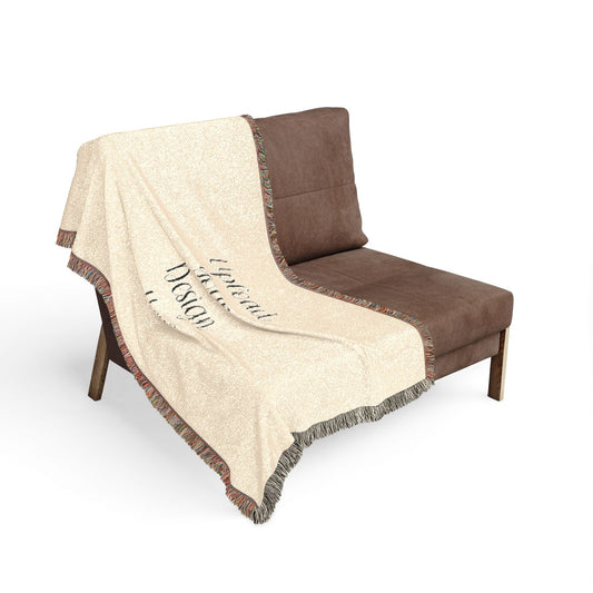 Custom Photo Woven Blanket — Personalized Fringe Throw Blanket with Text