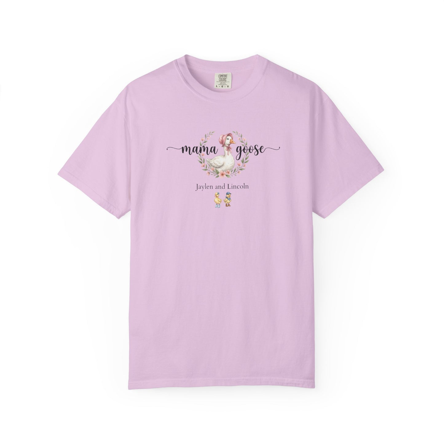 Mama Goose Custom Name T-Shirt — Personalized Mom Script Graphic Tee