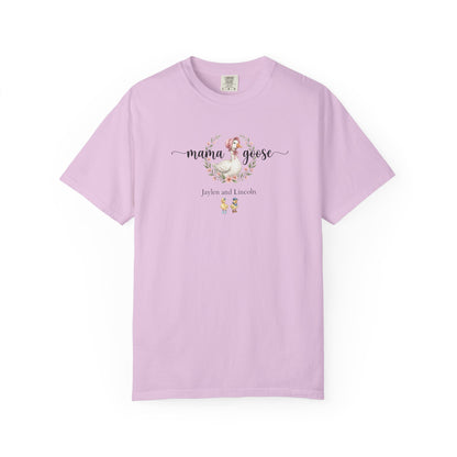 Mama Goose Custom Name T-Shirt — Personalized Mom Script Graphic Tee