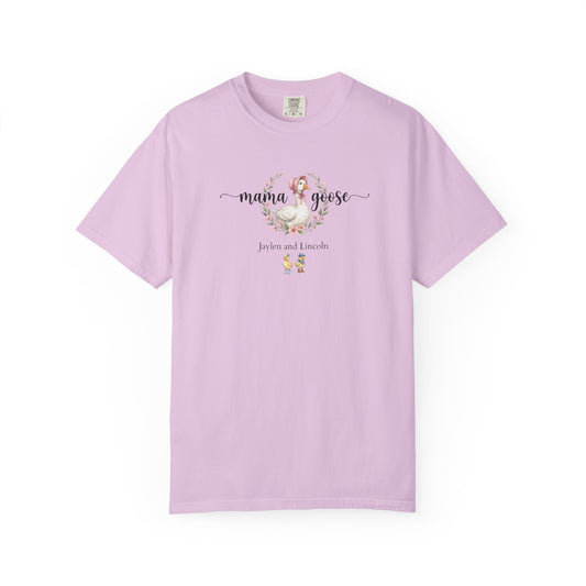 Mama Goose Custom Name T-Shirt — Personalized Mom Script Graphic Tee