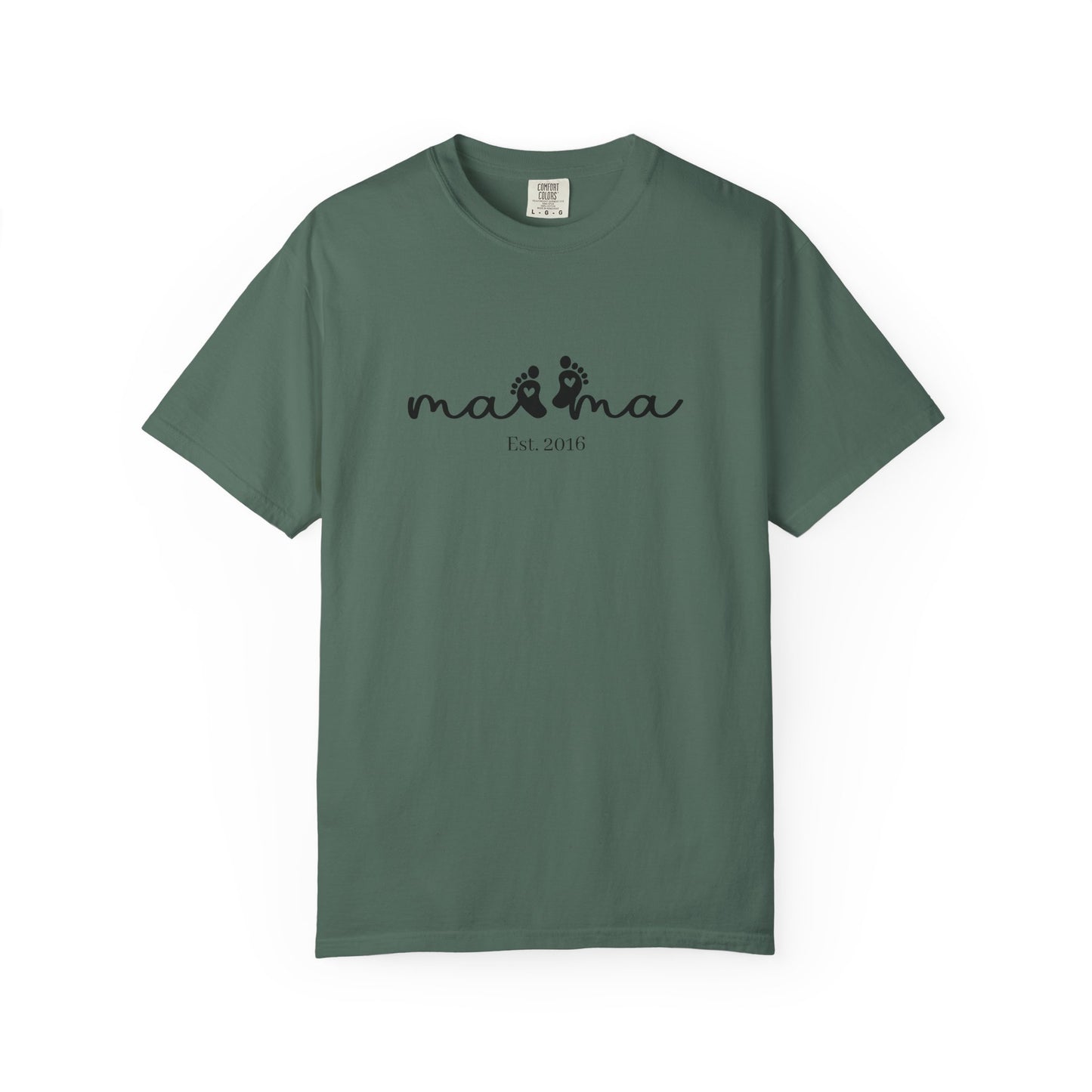Mama Est. Custom Birth Year T-Shirt — Personalized Mom Script Graphic Tee