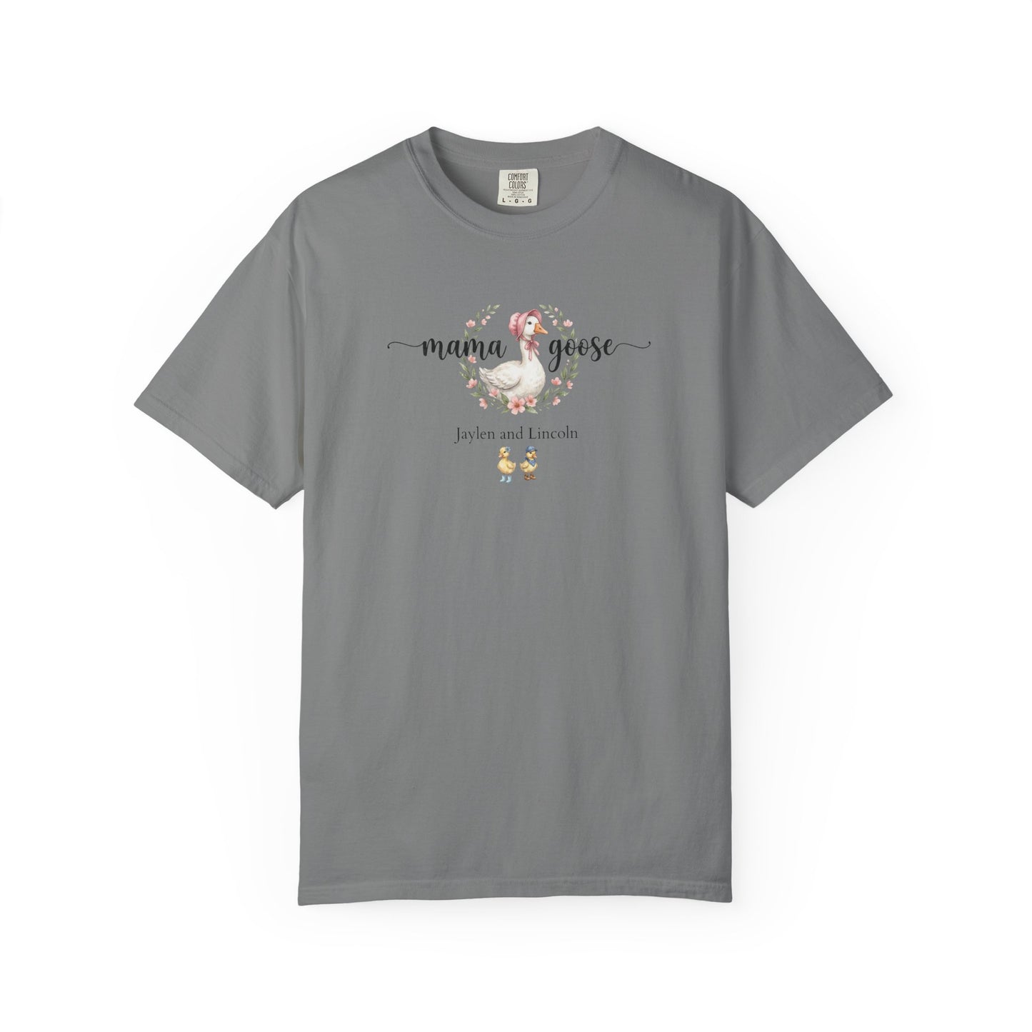 Mama Goose Custom Name T-Shirt — Personalized Mom Script Graphic Tee