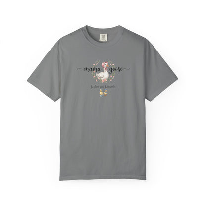Mama Goose Custom Name T-Shirt — Personalized Mom Script Graphic Tee