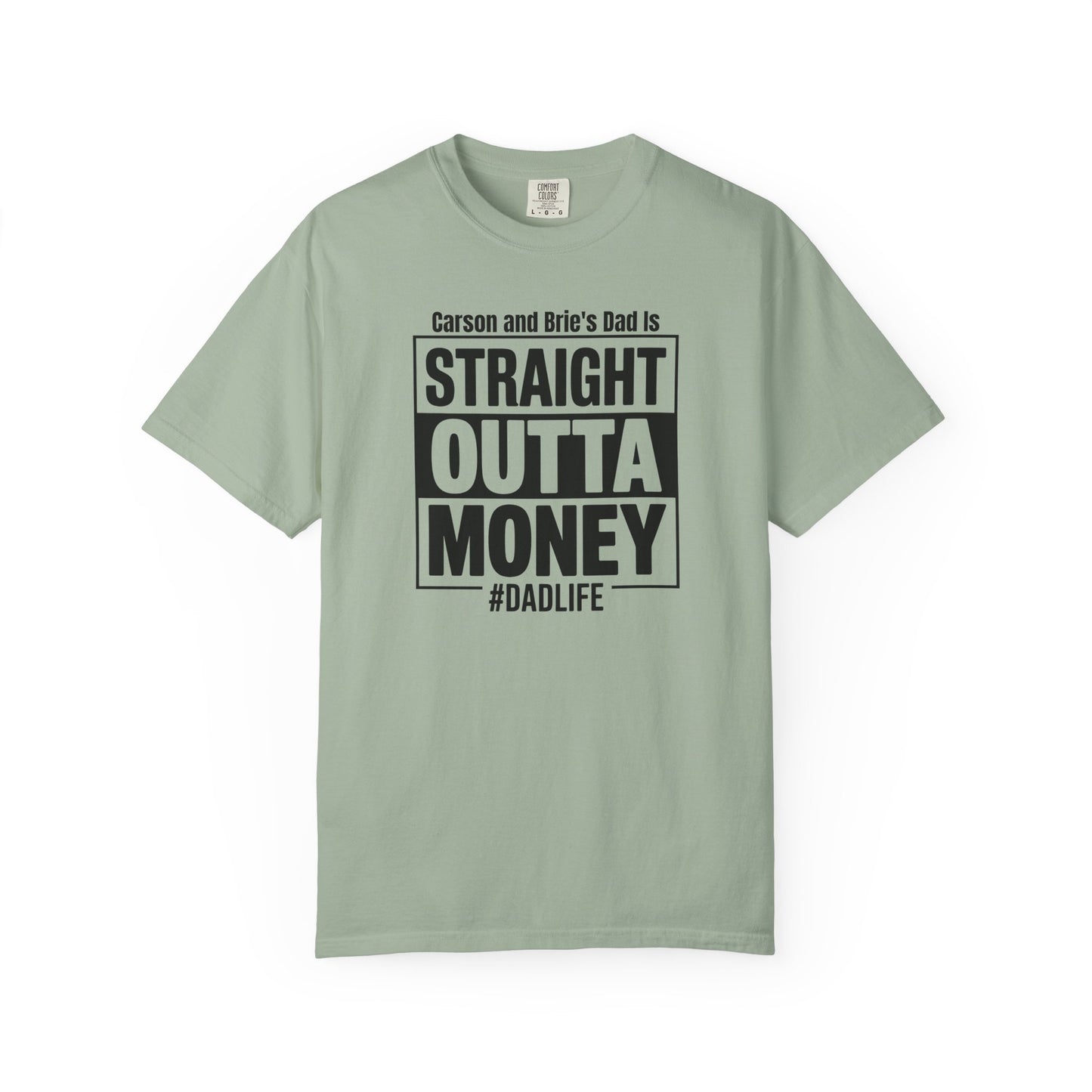 Straight Outta Money Custom Kid's Names— Distressed American Flag Fathers Day Tee