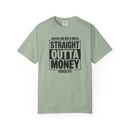 Straight Outta Money Custom Kid's Names— Distressed American Flag Fathers Day Tee
