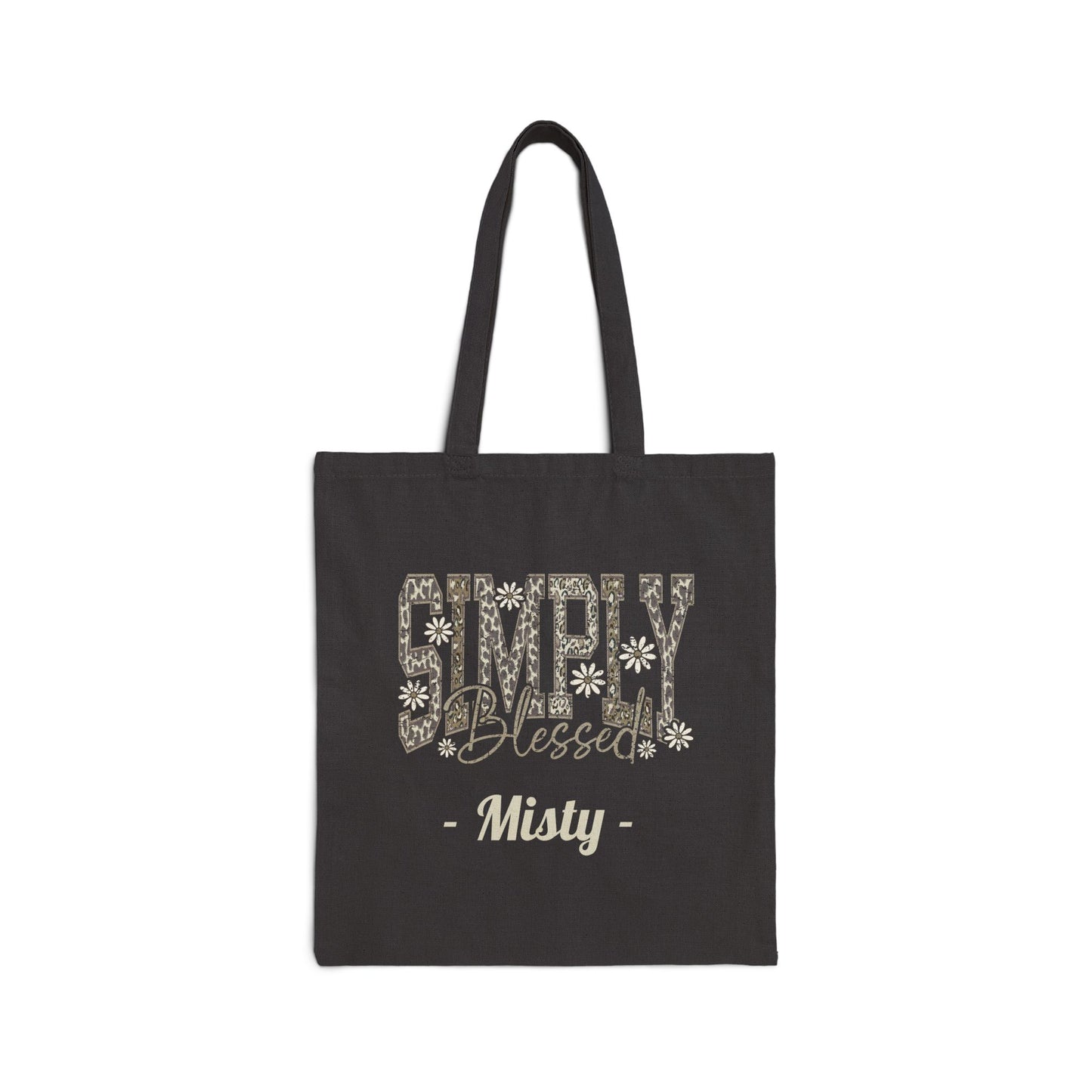 Simply Blessed Custom Name Tote Bag – Personalized Cotton Canvas Market Tote