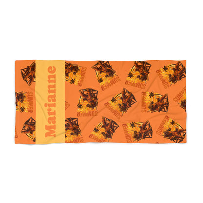 Highland Cow Beach Towel — Personalized Name & Design