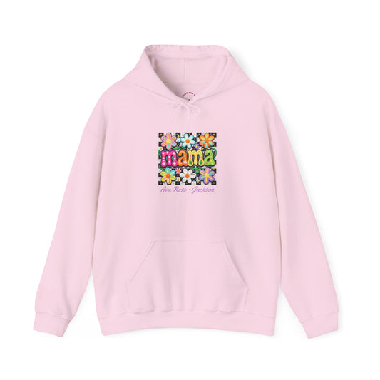 Floral Mama Custom Kids Name Mama Hoodie — Personalized Mom Hoodie