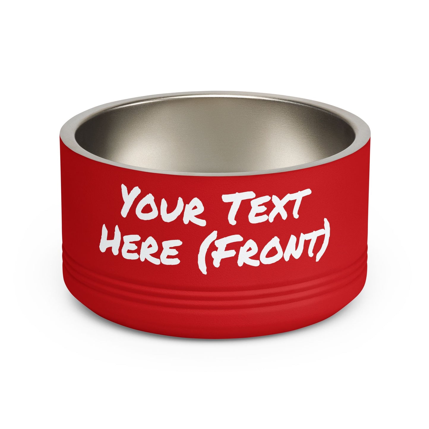 Custom Pet Bowl White Text — Various Colors - 18oz Custom Dog & Cat Food Water Dish