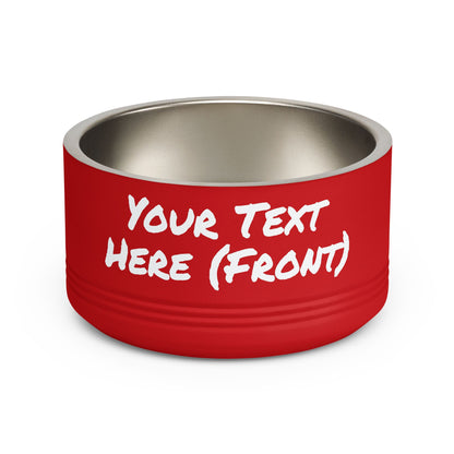 Custom Pet Bowl White Text — Various Colors - 18oz Custom Dog & Cat Food Water Dish
