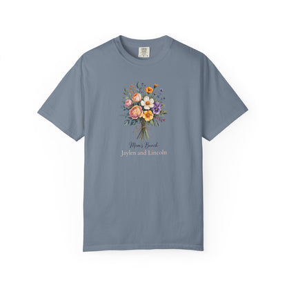 Mom's Bunch Custom Name T-Shirt — Personalized Mom Script Graphic Tee