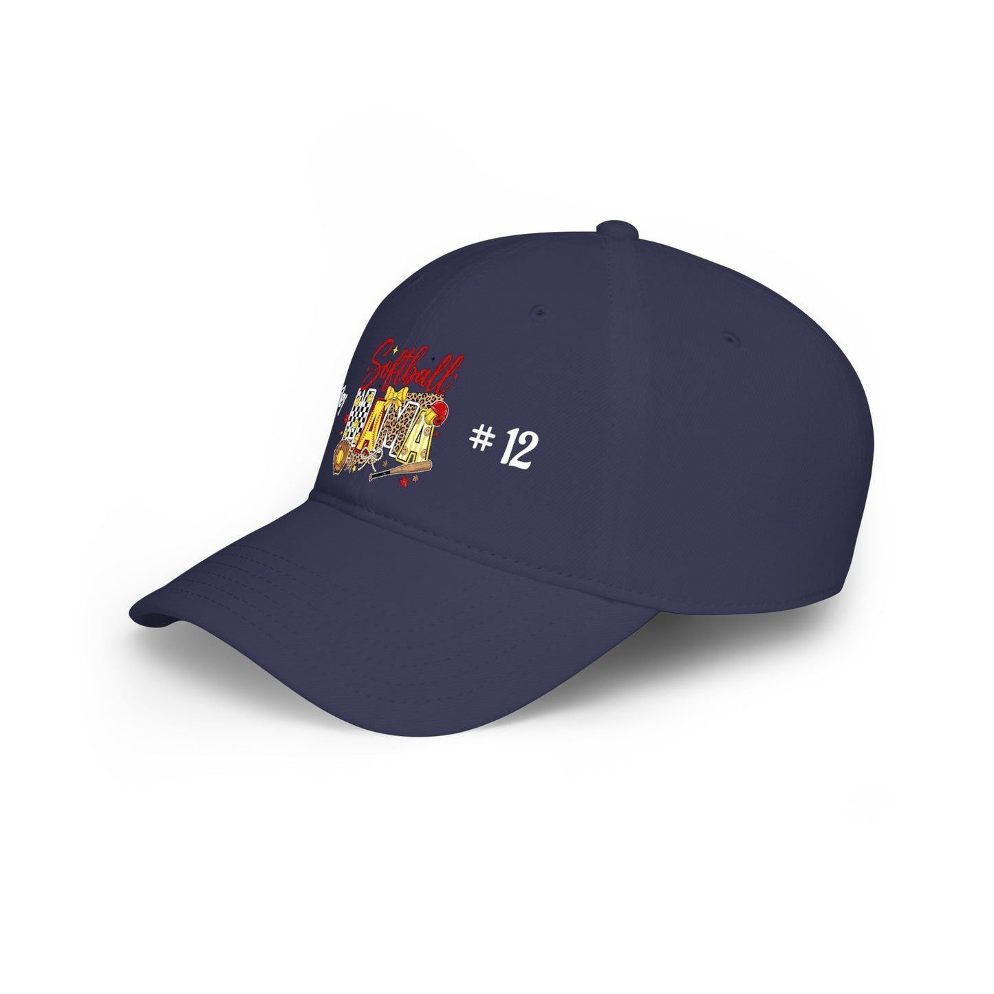 Softball Mama Low Profile Cap — Personalized Name & Number