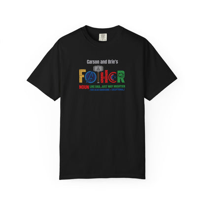 Superhero Father Custom Kid's Names— Fathers Day Tee
