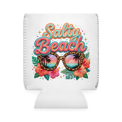 Salty Beach Can Cooler Sleeve — Personalized Can Koozie for BBQs & Beach Days
