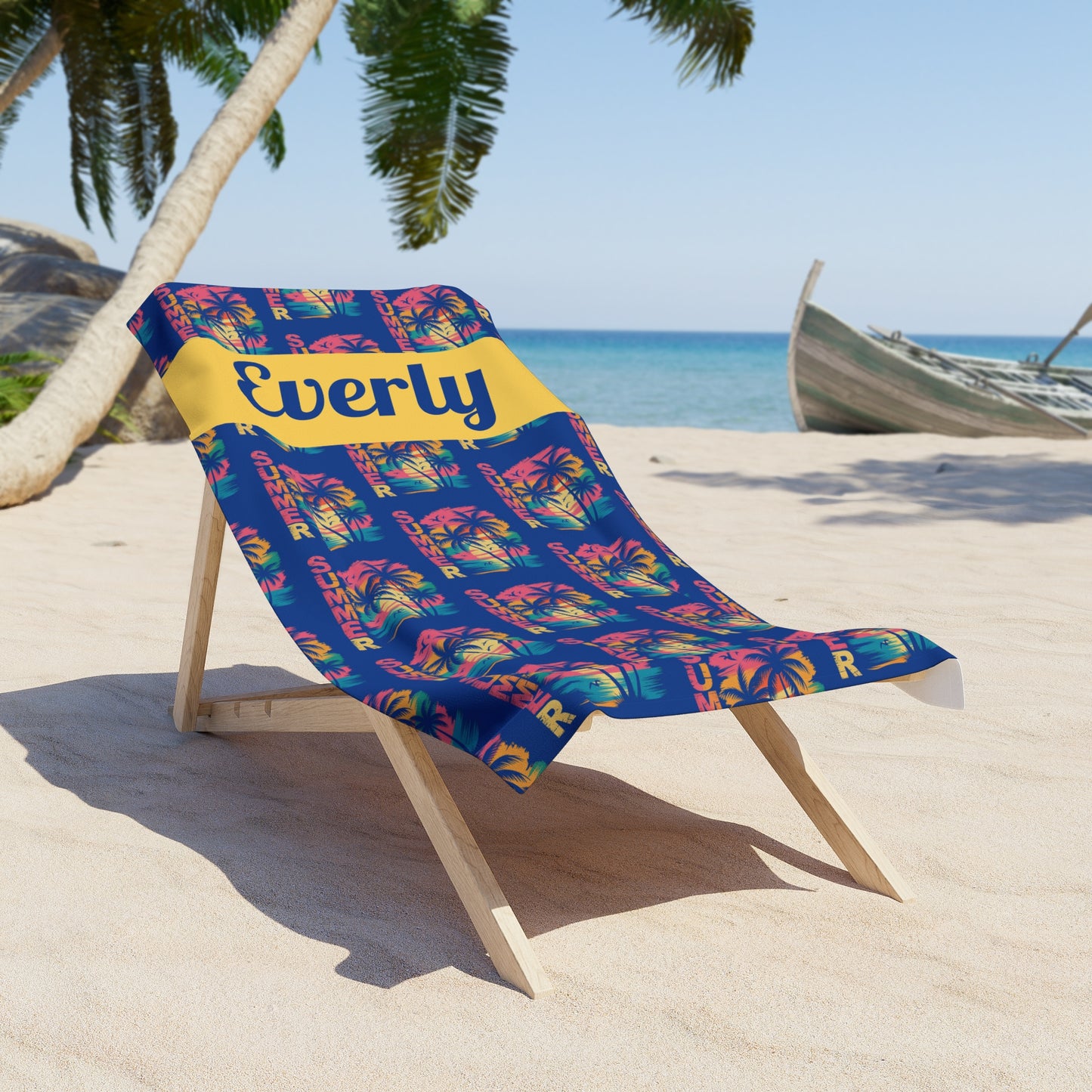 Summer Beach Towel — Personalized Name & Design