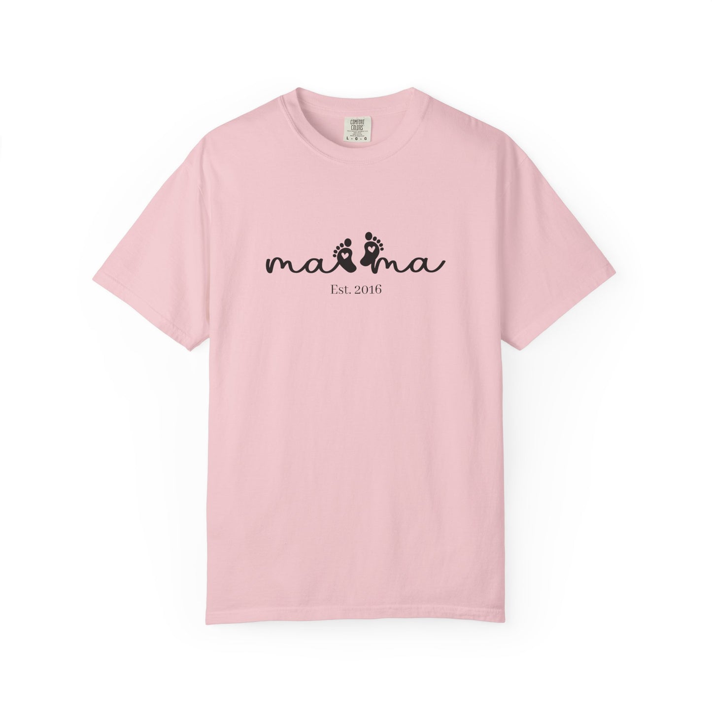 Mama Est. Custom Birth Year T-Shirt — Personalized Mom Script Graphic Tee