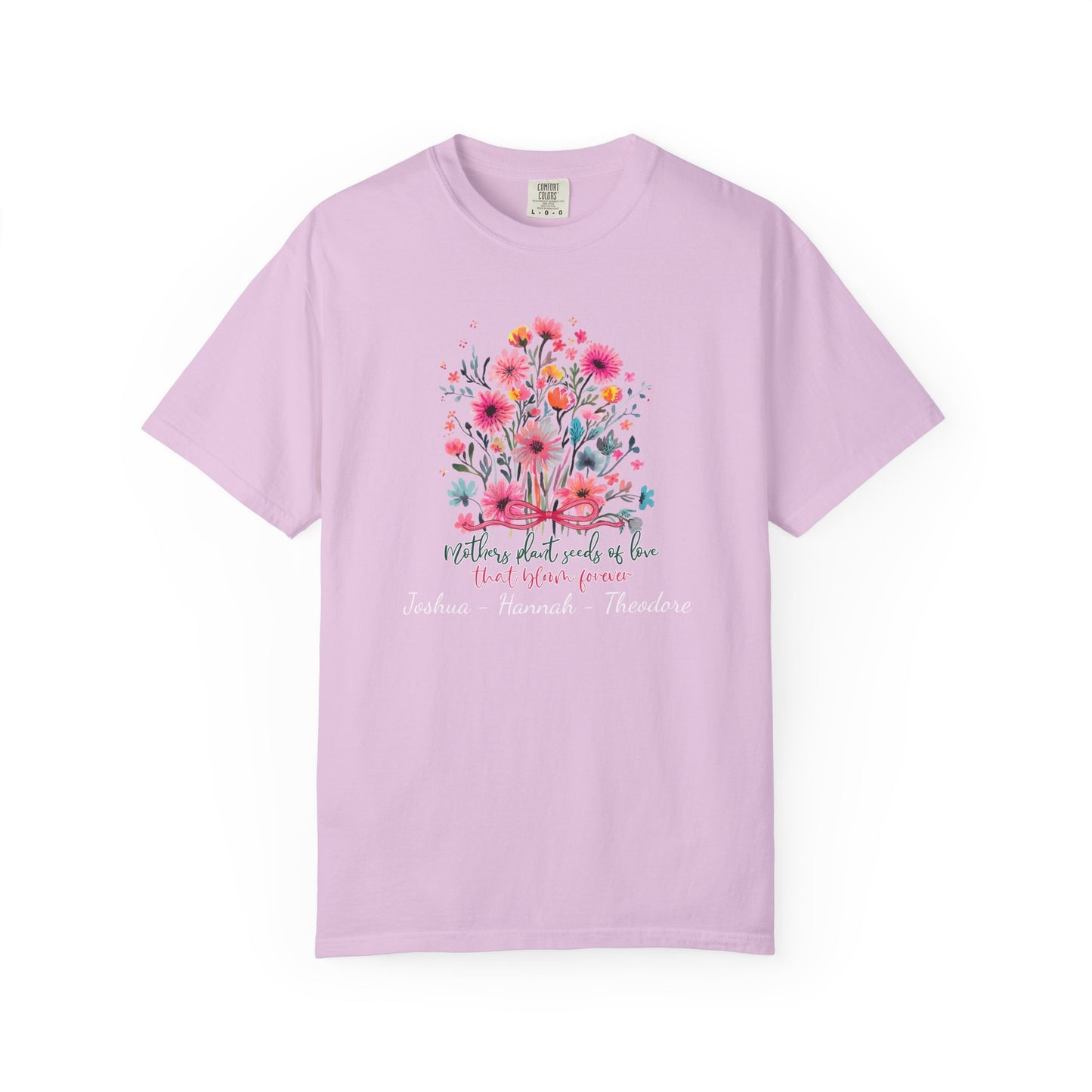 Seeds Of Love T-Shirt — Personalized Mom Script Graphic Tee