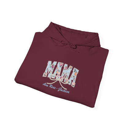 Mama Pearls Custom Kids Name Mama Hoodie — Personalized Mom Hoodie