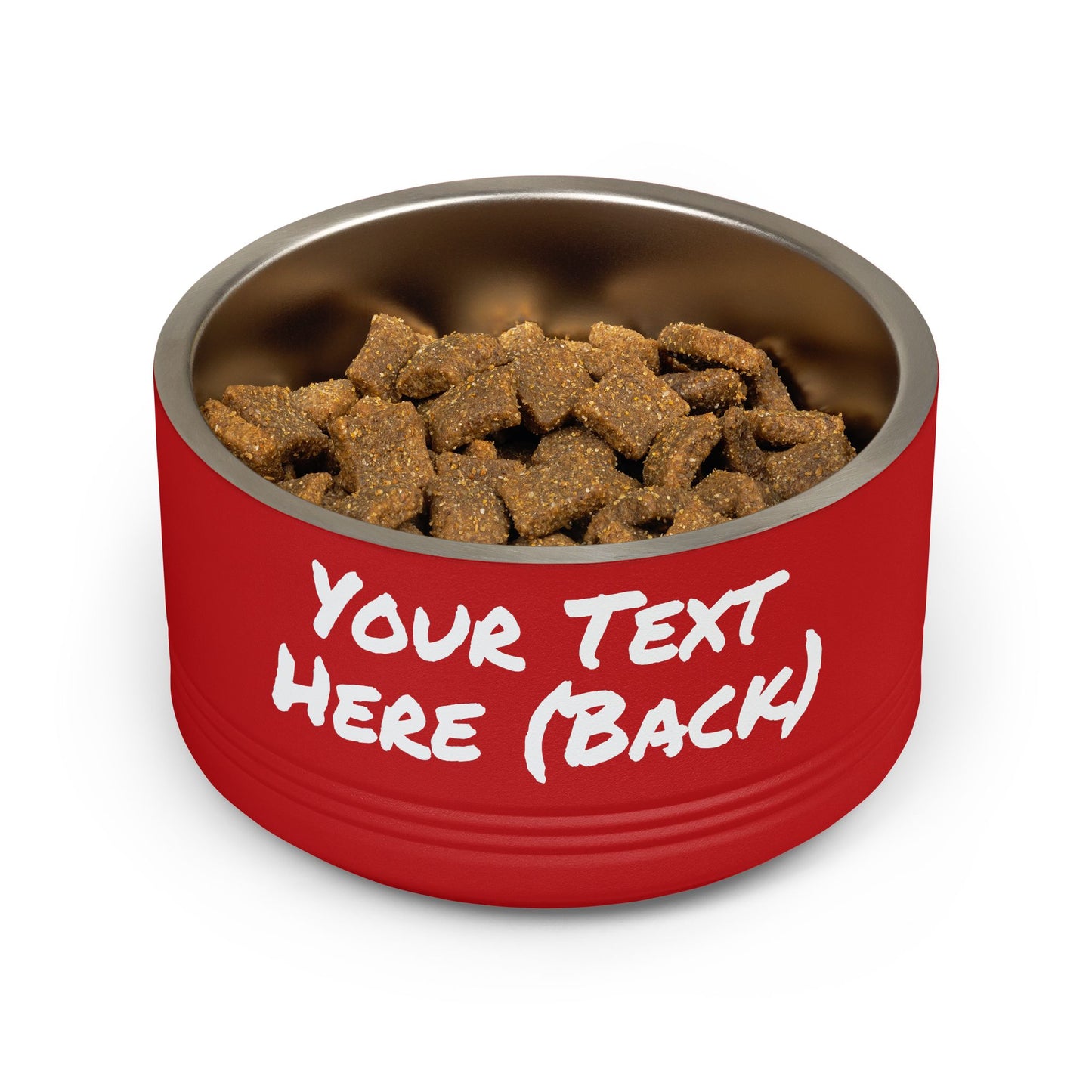 Custom Pet Bowl White Text — Various Colors - 18oz Custom Dog & Cat Food Water Dish