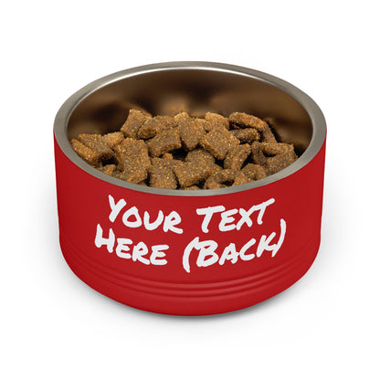 Custom Pet Bowl White Text — Various Colors - 18oz Custom Dog & Cat Food Water Dish