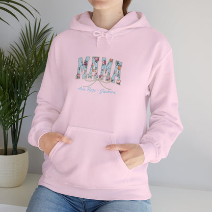 Mama Pearls Custom Kids Name Mama Hoodie — Personalized Mom Hoodie