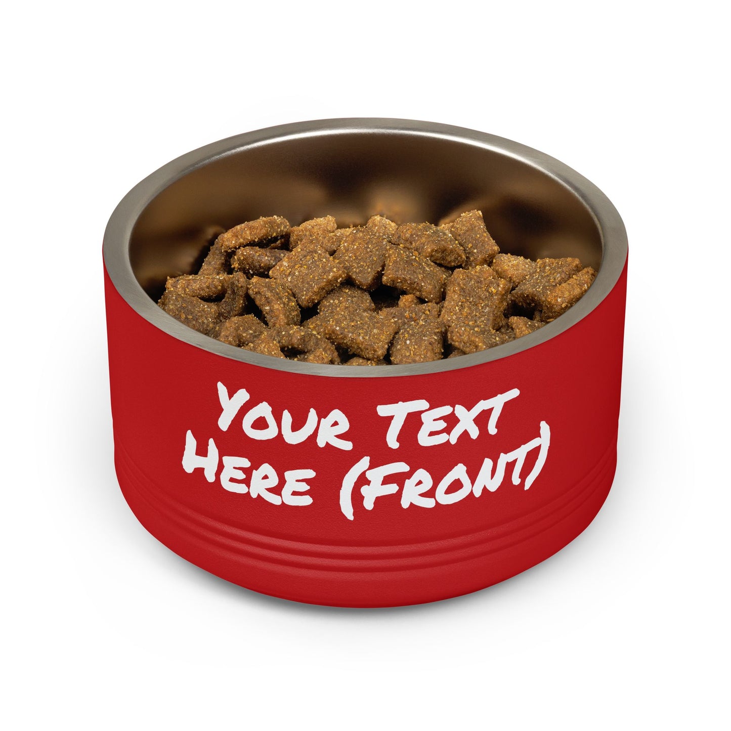 Custom Pet Bowl White Text — Various Colors - 18oz Custom Dog & Cat Food Water Dish