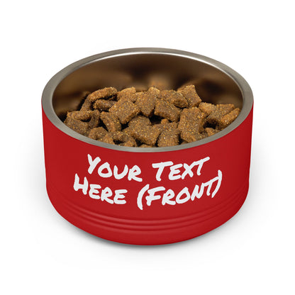 Custom Pet Bowl White Text — Various Colors - 18oz Custom Dog & Cat Food Water Dish