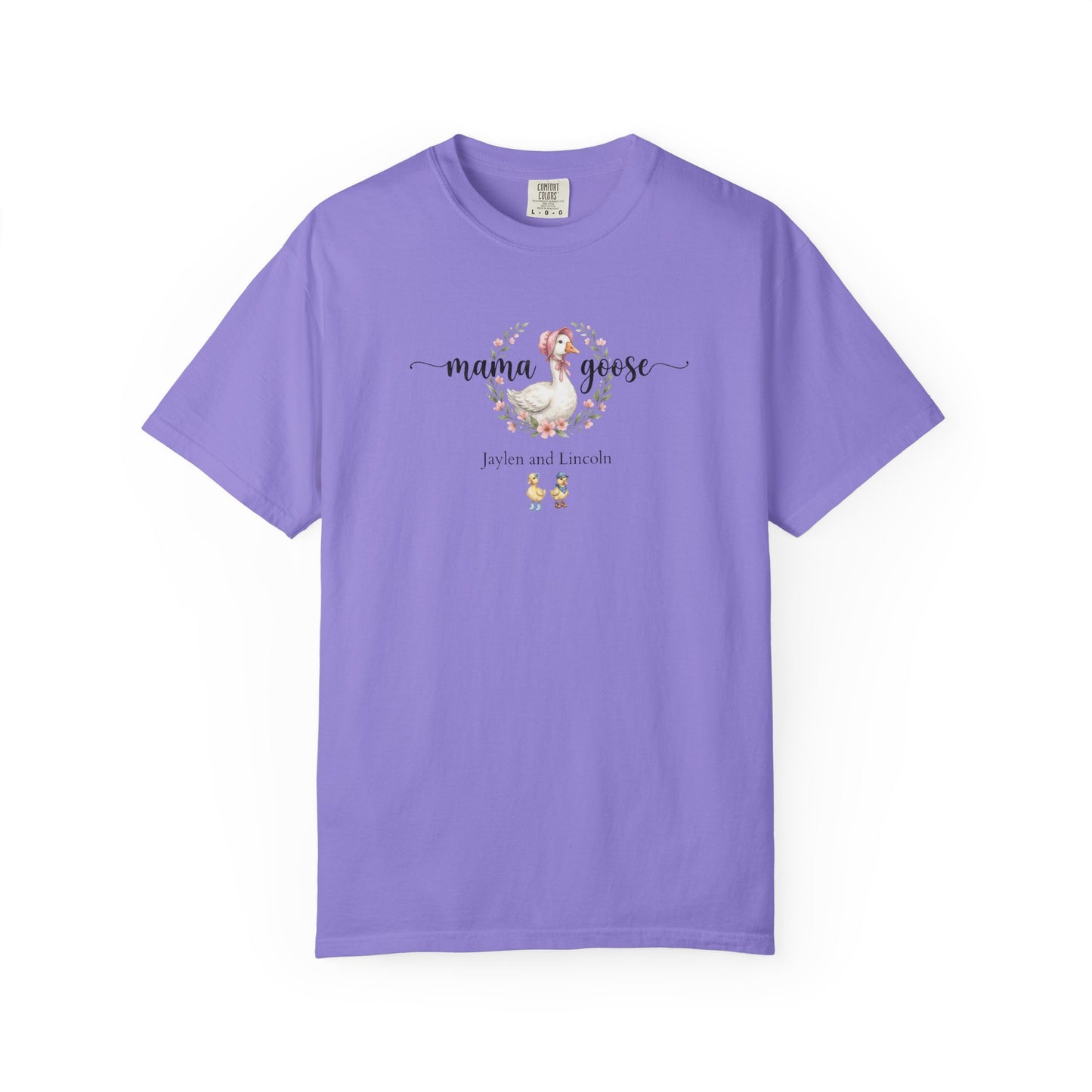 Mama Goose Custom Name T-Shirt — Personalized Mom Script Graphic Tee