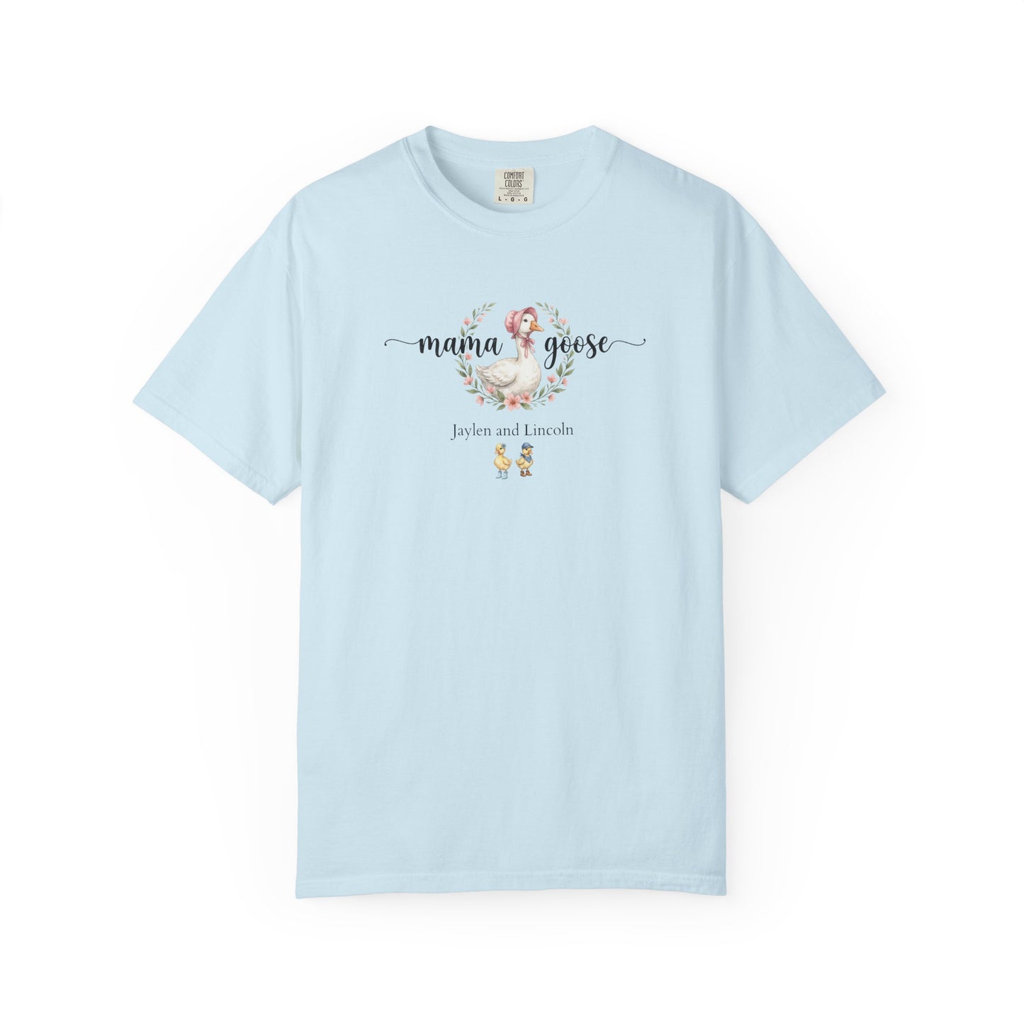 Mama Goose Custom Name T-Shirt — Personalized Mom Script Graphic Tee