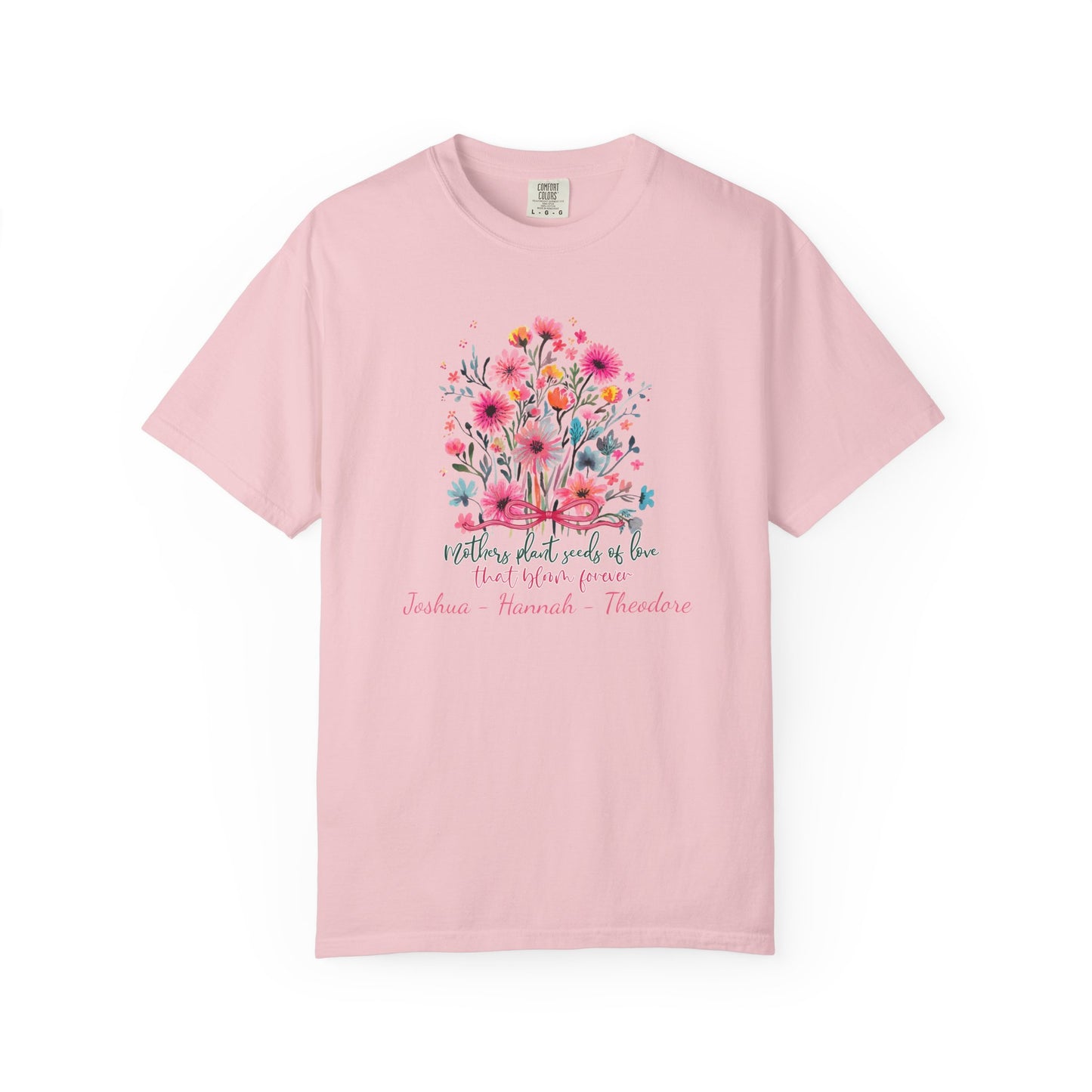Seeds Of Love T-Shirt — Personalized Mom Script Graphic Tee