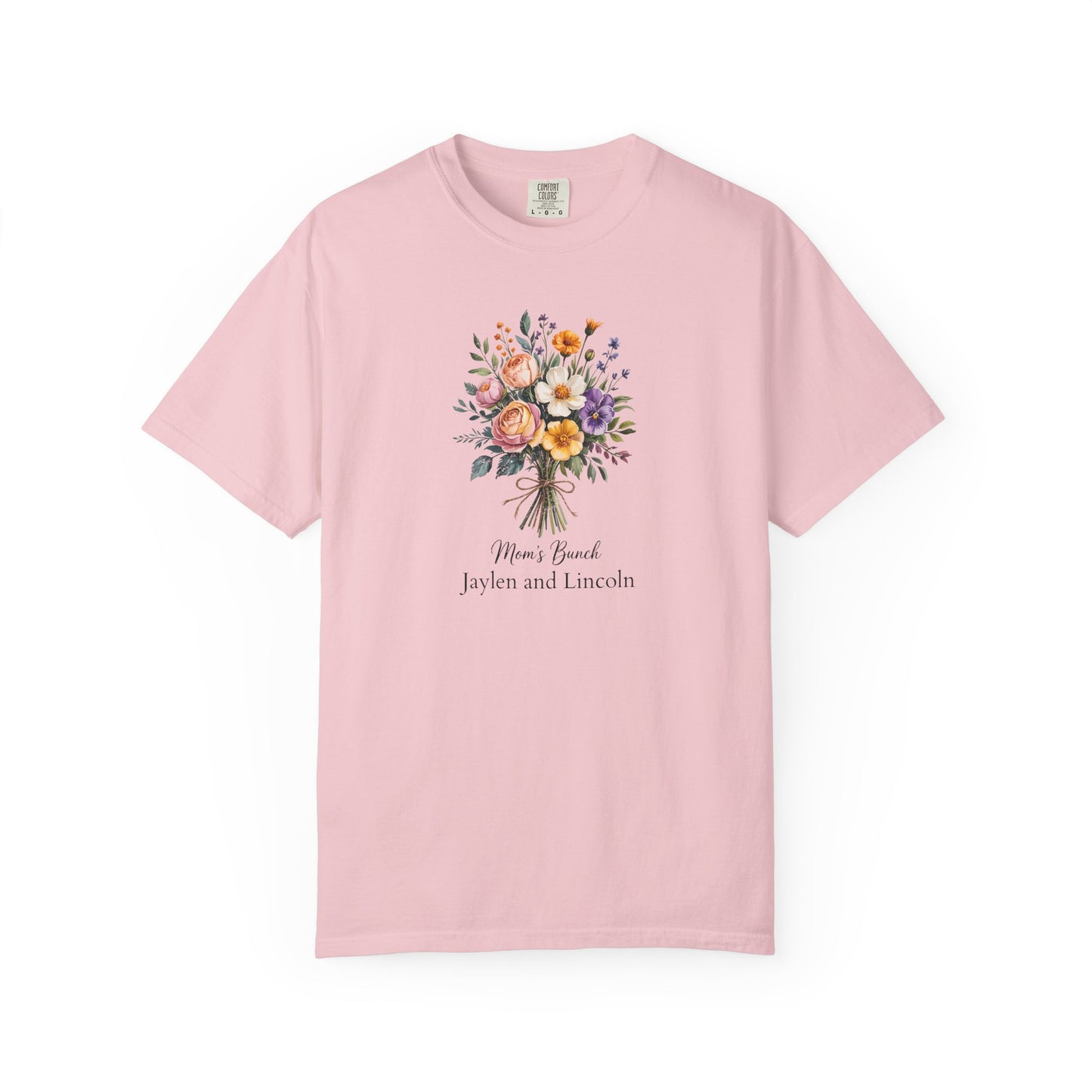 Mom's Bunch Custom Name T-Shirt — Personalized Mom Script Graphic Tee