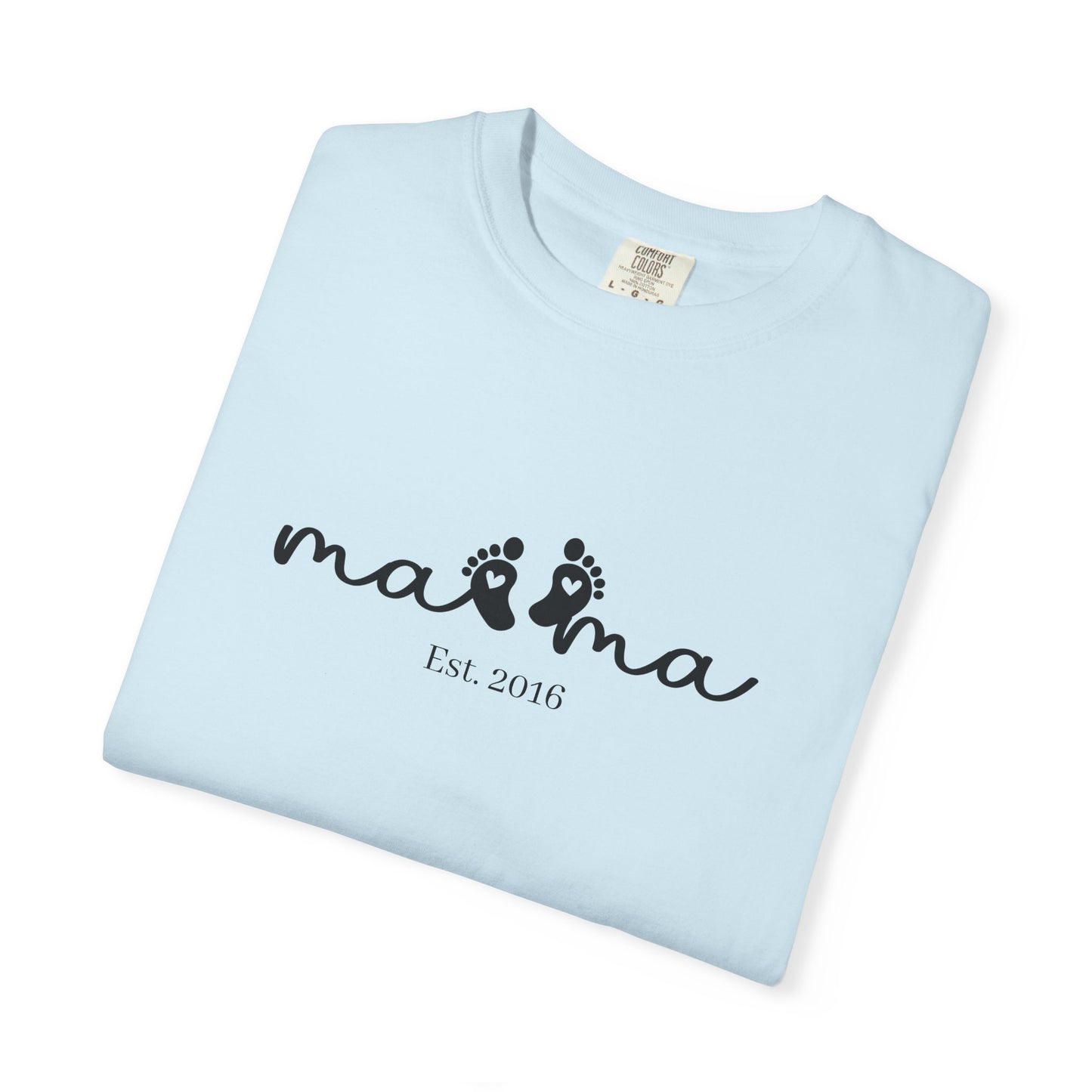 Mama Est. Custom Birth Year T-Shirt — Personalized Mom Script Graphic Tee