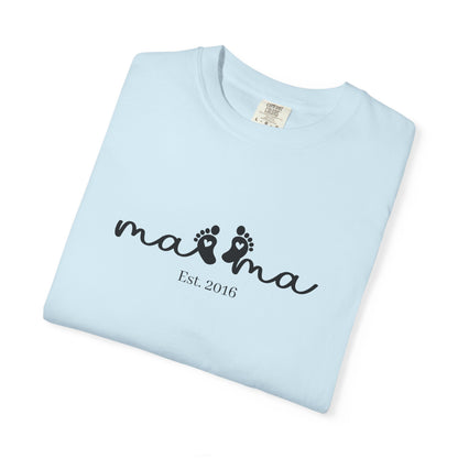 Mama Est. Custom Birth Year T-Shirt — Personalized Mom Script Graphic Tee
