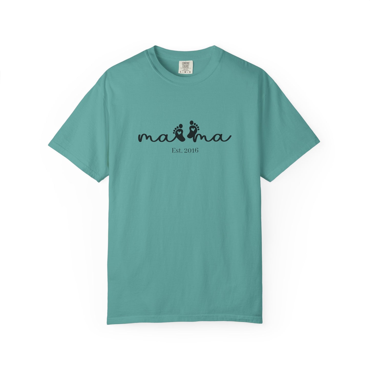 Mama Est. Custom Birth Year T-Shirt — Personalized Mom Script Graphic Tee