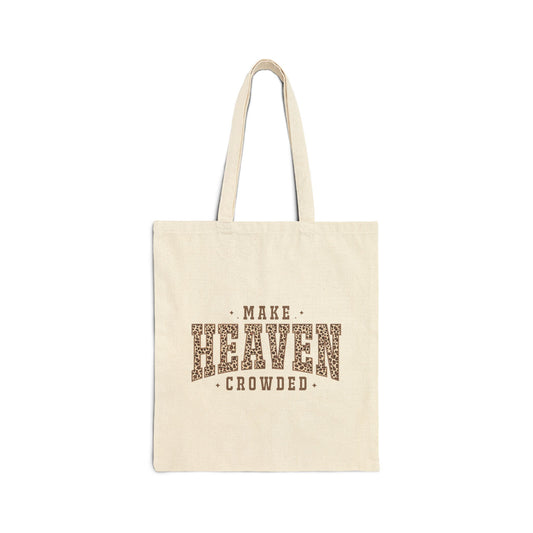 Make Heaven Crowded Leopard-Cotton Canvas Tote Bag