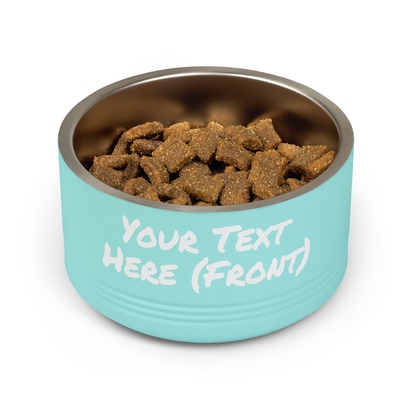Custom Pet Bowl White Text — Various Colors - 18oz Custom Dog & Cat Food Water Dish