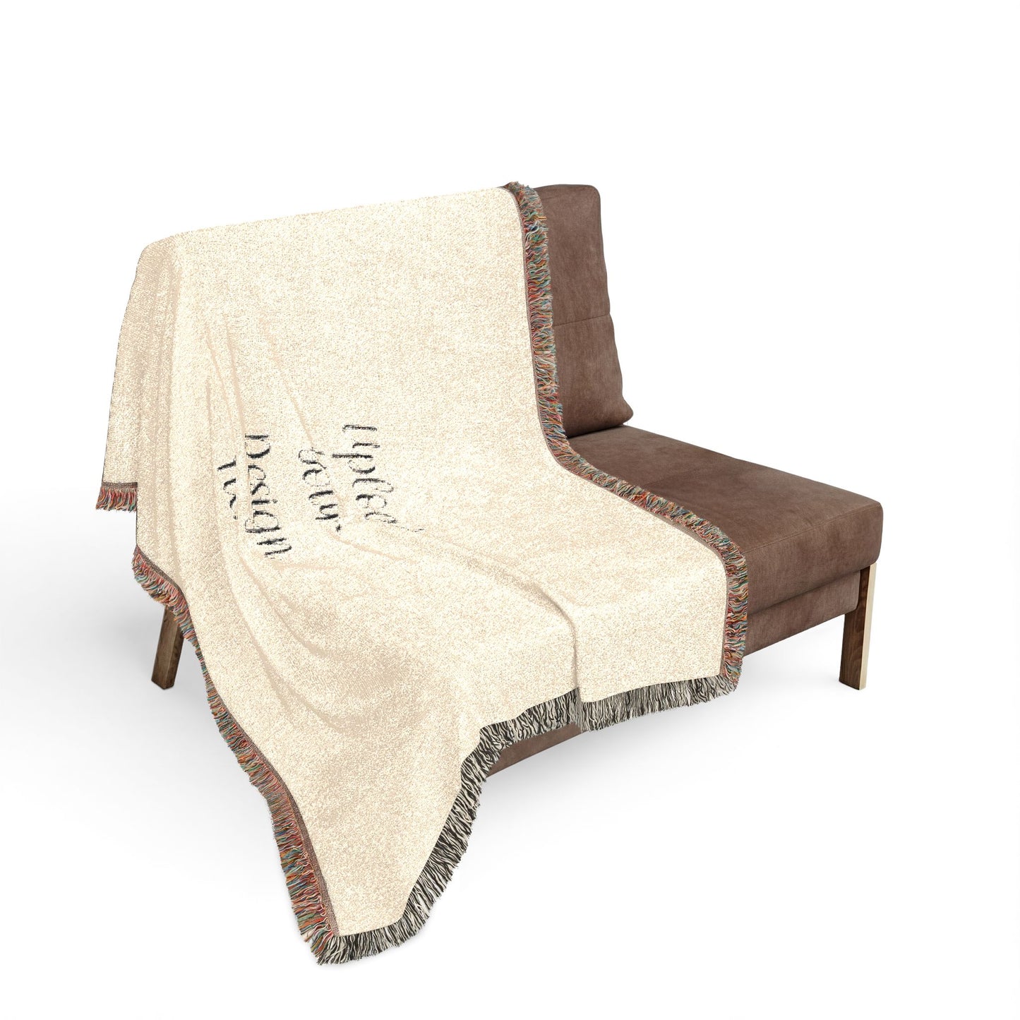 Custom Photo Woven Blanket — Personalized Fringe Throw Blanket with Text