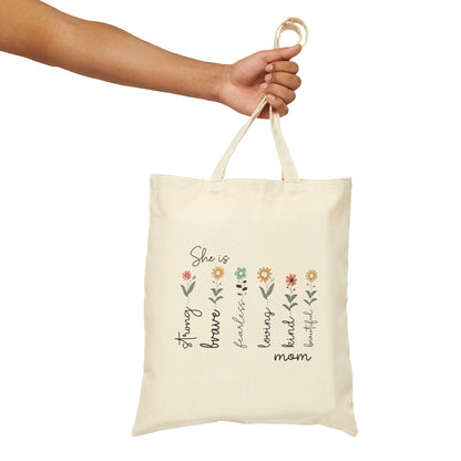 She Is -Cotton Canvas Tote Bag