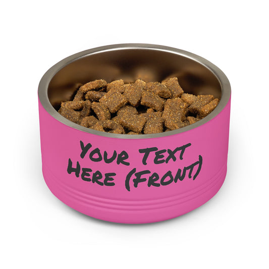 Custom Pet Bowl Black Text — Various Colors - 18oz Custom Dog & Cat Food Water Dish
