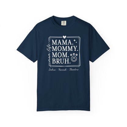 Mom Life Custom Name T-Shirt — Personalized Mom Script Graphic Tee