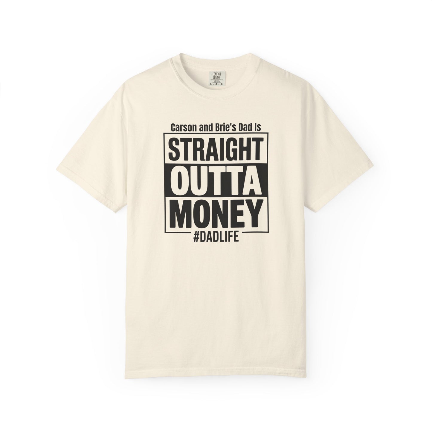 Straight Outta Money Custom Kid's Names— Distressed American Flag Fathers Day Tee