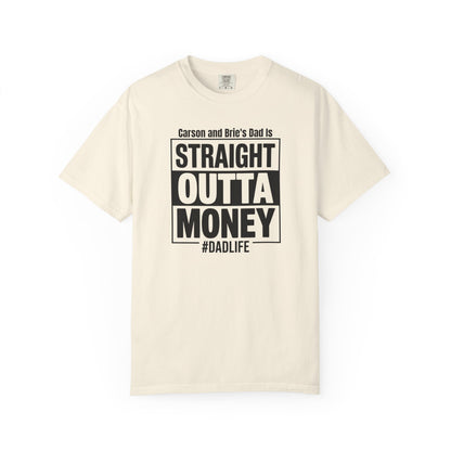 Straight Outta Money Custom Kid's Names— Distressed American Flag Fathers Day Tee