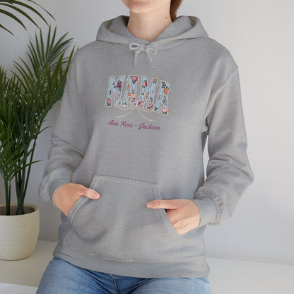 Mama Pearls Custom Kids Name Mama Hoodie — Personalized Mom Hoodie