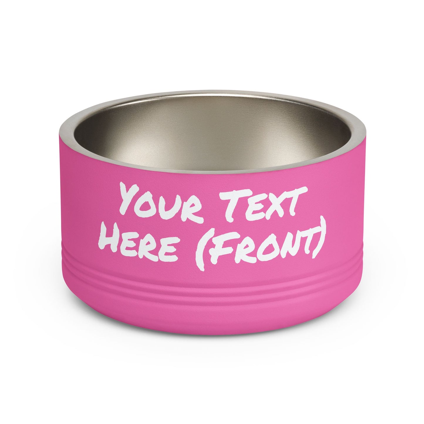 Custom Pet Bowl White Text — Various Colors - 18oz Custom Dog & Cat Food Water Dish