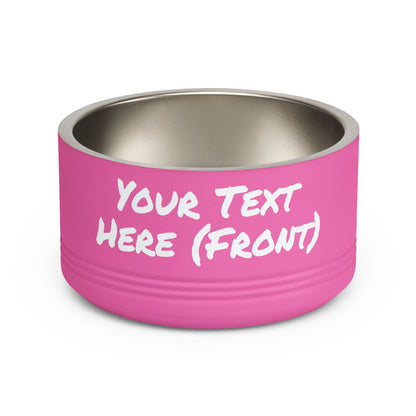 Custom Pet Bowl White Text — Various Colors - 18oz Custom Dog & Cat Food Water Dish