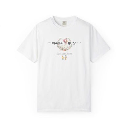Mama Goose Custom Name T-Shirt — Personalized Mom Script Graphic Tee