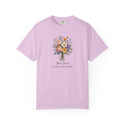 Mom's Bunch Custom Name T-Shirt — Personalized Mom Script Graphic Tee